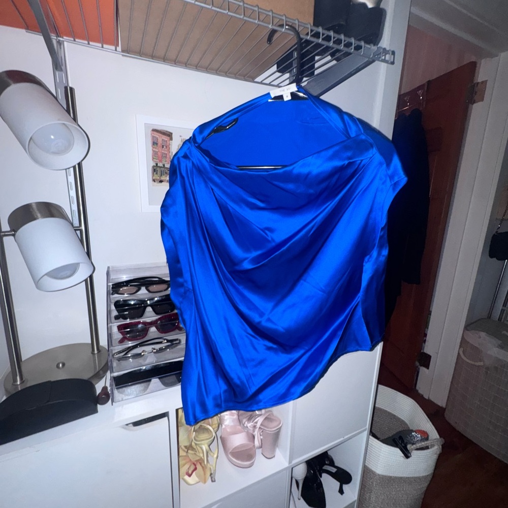 The Sei Royal Blue 100% Silk Draped Top and Trousers💙 - Picture 9 of 13